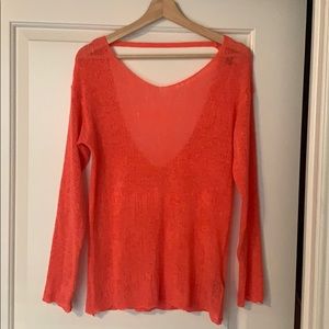 Coral knit sweater